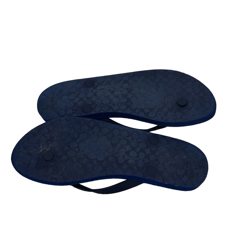 Women Slip-on Thong Flip Flops Rubber Navy Blue Size 10 by Coach Signature - Picture 7 of 7